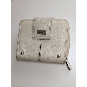 Buxton Off-White Leather Snap & Zip Wallet